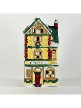 Vintage NOMA Dickensville Books & Charts Porcelain Christmas Village No Lights